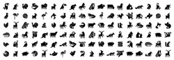 Animals Logos Collection. Animal Logo Set. Geometrical Abstract Logos. Icon Design	