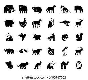 Animals logos collection. Animal logo set. Isolated on White background