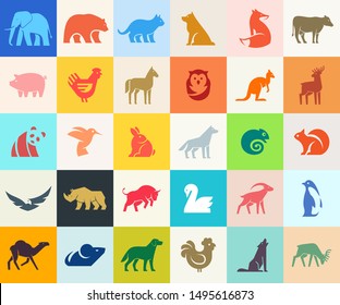 Animals logos collection. Animal logo set