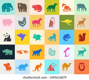 Animals logos collection. Animal logo set