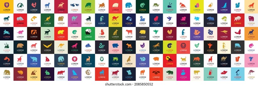 Animals logos collection. Animal logo set. Icon design 