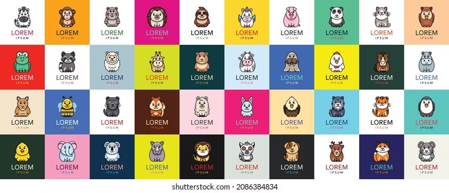 Animals logos collection. Animal logo set. Icon design 