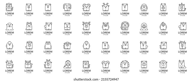 Animals logos collection. Animal logo set. Icon design 