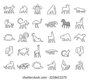 Animals logos collection. Animal logo set. Isolated on White background	