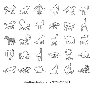 Animals logos collection. Animal logo set. Isolated on White background	