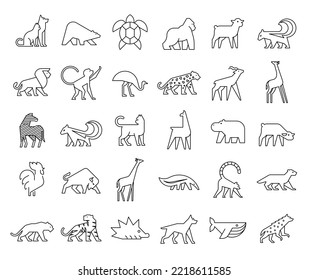 Animals logos collection. Animal logo set. Isolated on White background	