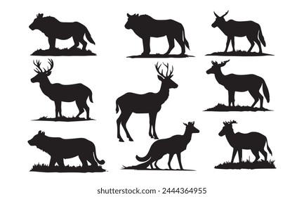 Animals logos collection. Animal logo set. Isolated on White background