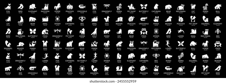 Animals logos collection. Animal logo set. Icon design