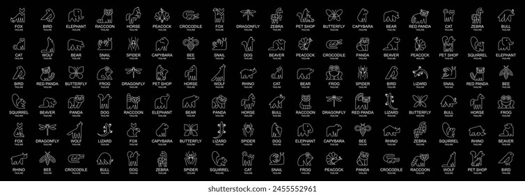 Animals logos collection. Animal logo set. Icon design