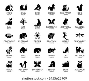 Animals logos collection. Animal logo set. Icon design