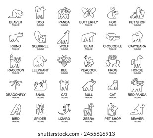 Animals logos collection. Animal logo set. Icon design