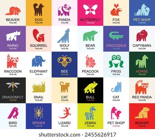 Animals logos collection. Animal logo set. Icon design