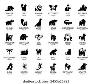 Animals logos collection. Animal logo set. Icon design