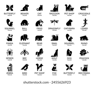 Animals logos collection. Animal logo set. Icon design