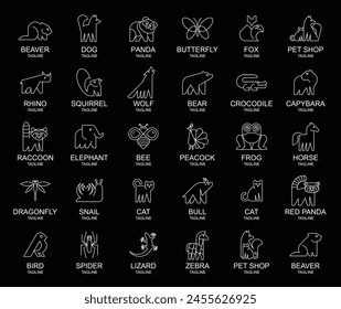 Animals logos collection. Animal logo set. Icon design
