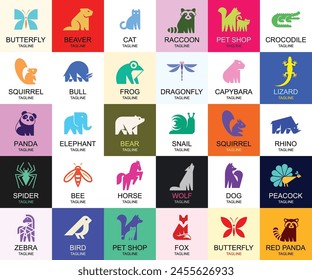 Animals logos collection. Animal logo set. Icon design