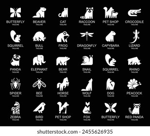 Animals logos collection. Animal logo set. Icon design