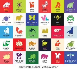 Animals logos collection. Animal logo set. Icon design