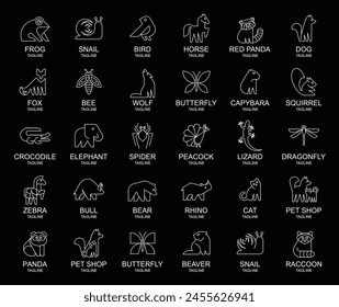 Animals logos collection. Animal logo set. Icon design