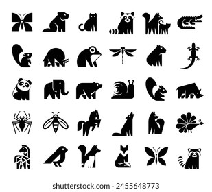 Animals logos collection. Animal logo set. Icon design