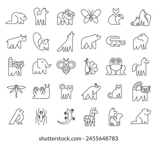 Animals logos collection. Animal logo set. Icon design