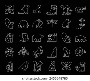 Animals logos collection. Animal logo set. Icon design