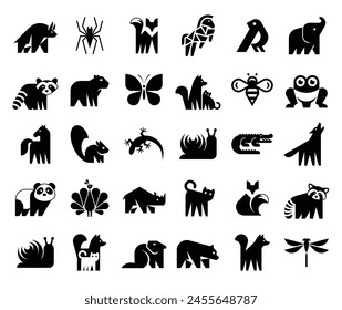 Animals logos collection. Animal logo set. Icon design