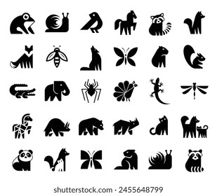 Animals logos collection. Animal logo set. Icon design