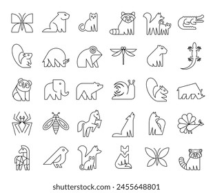 Animals logos collection. Animal logo set. Icon design