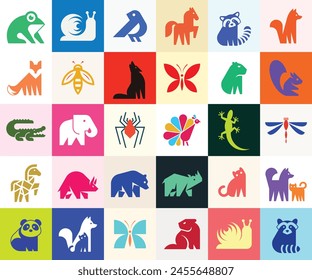 Animals logos collection. Animal logo set. Icon design