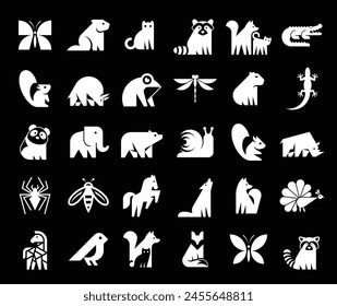 Animals logos collection. Animal logo set. Icon design