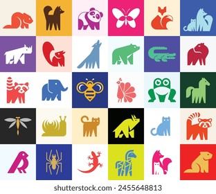 Animals logos collection. Animal logo set. Icon design