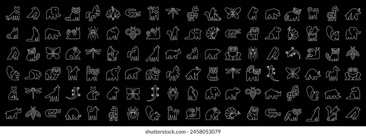 Animals logos collection. Animal logo set. Icon design