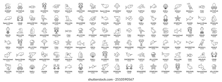 Animals logos collection. Animal logo set. Icon design