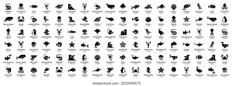 Animals logos collection. Animal logo set. Icon design