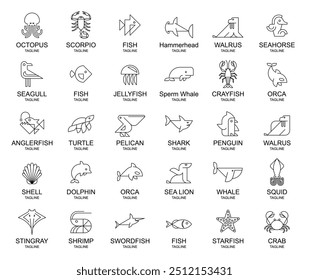 Animals logos collection. Animal logo set. Icon design