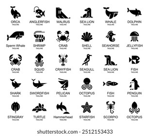 Animals logos collection. Animal logo set. Icon design