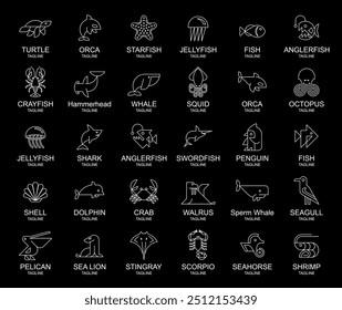 Animals logos collection. Animal logo set. Icon design