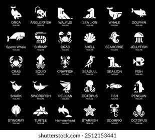 Animals logos collection. Animal logo set. Icon design