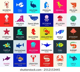 Animals logos collection. Animal logo set. Icon design