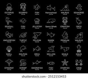 Animals logos collection. Animal logo set. Icon design