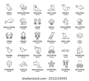 Animals logos collection. Animal logo set. Icon design