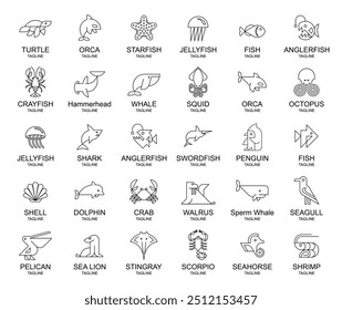 Animals logos collection. Animal logo set. Icon design