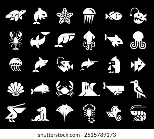 Animals logos collection. Animal logo set. Icon design