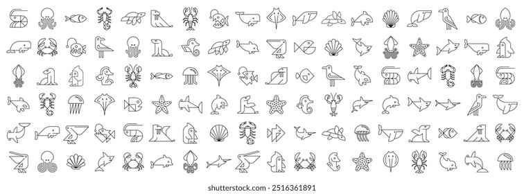 Animals logos collection. Animal logo set. Icon design