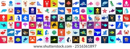 Animals logos collection. Animal logo set. Icon design