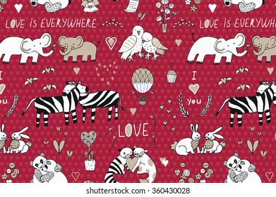 Animals in love pattern