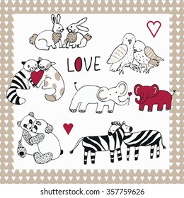 Animals in love set