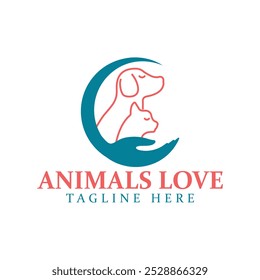 Animals lover, pet care logo design