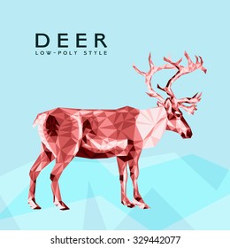 Animals low-poly christmas deers